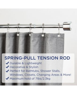 Adjustable Shower Curtain Rod 42” -72”, Spring tension Stainless Steel Telescoping Rod, Heavy Duty, Rust Resistant