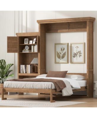 Queen Murphy Bed with Storage & Louvered Detail