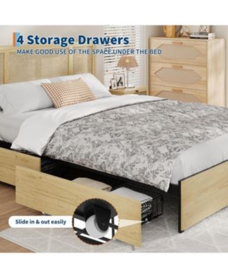 Full Size Bed Frame for Kids with Scallop Headboard, Cute Velvet Twin Bed for Girls, Boys, Sturdy Platform Bed