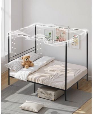 Four Poster Metal Canopy Bed Frame for Modern Bedroom