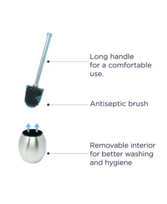 Stainless-Steel Holder, Fingerprint-Proof, Rust Resistant Toilet Bowl Cleaning Brush