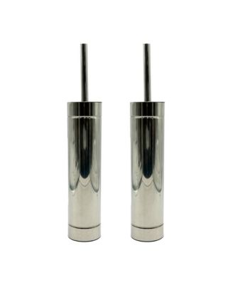 Toilet Bowl Cleaning Brush, Slim Design, Stainless-Steel Holder, Fingerprint-Proof, Rust resistant - 2 Pack