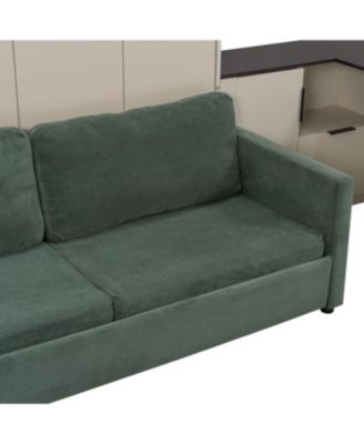 Streamdale Queen Wall Murphy Bed w/Hydraulic Storage, Sofa, Shelves, Drawers, LED/USB