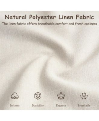 Streamdale King Size Linen Upholstered Bed Frame with Curved Headboard, Beige