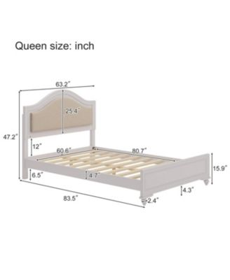 Modern Queen Wood Bed with LED Headboard, No Box Spring