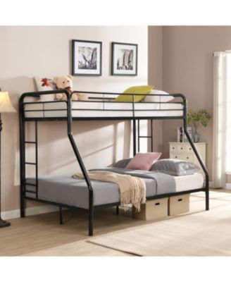 twin over full metal bunk bed with storage, no box spring needed, easy assembly, durable and space-saving.