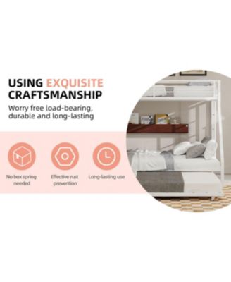 Streamdale High-Stability Queen Bunk Bed with Ladder & Trundle