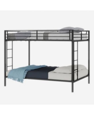 Multi-Functional Square Tube Iron Bunk Bed, Full-Size Upper/Lower, Robust Metal Frame