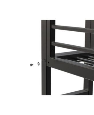 Loft Bed with Desk, Metal Twin Size Loft Bed Frame, Black Bedroom Bed Frame