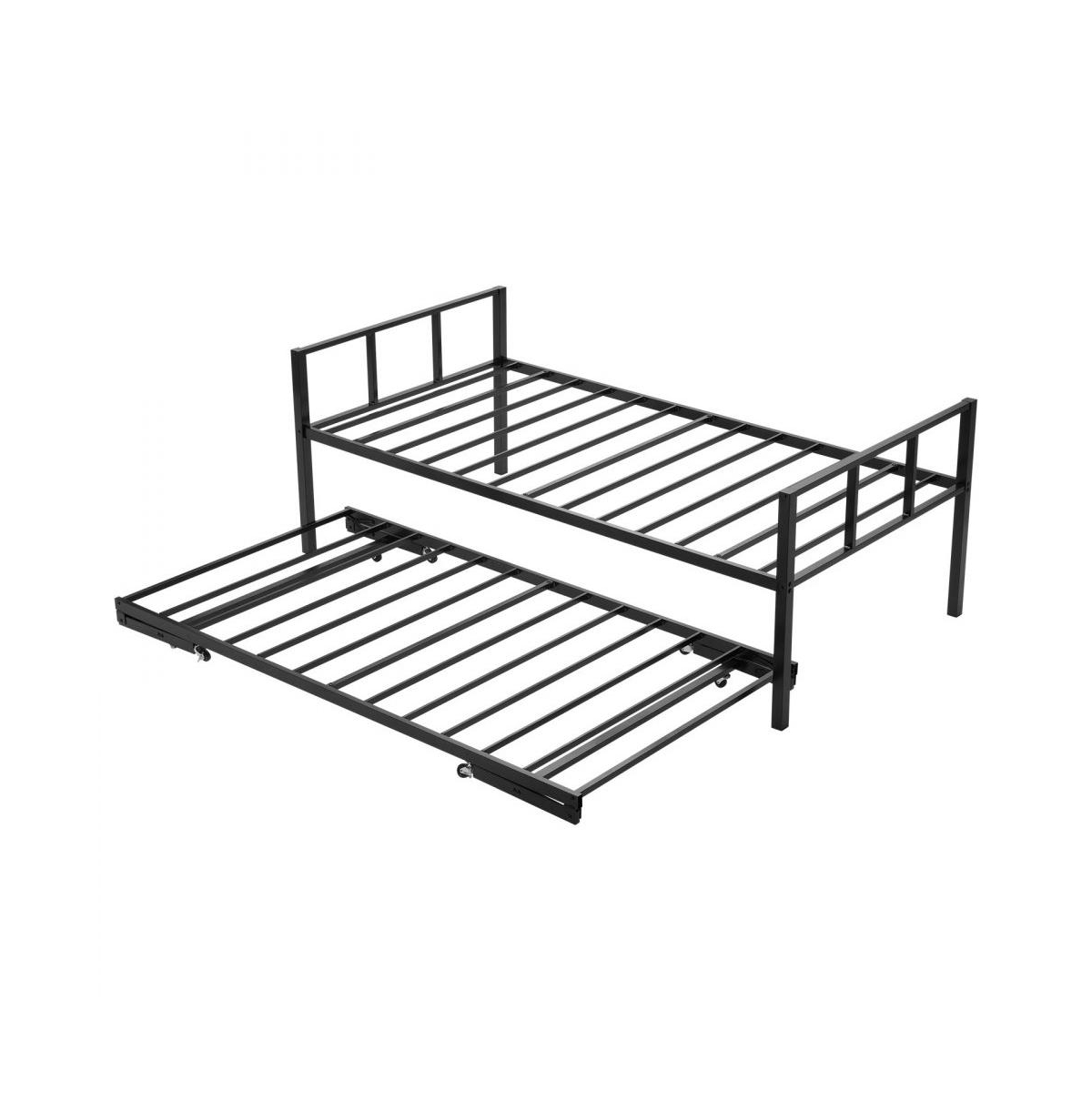 Slickblue Daybed with Metal Frame, Pull-Out Trundle, and Strong Slats