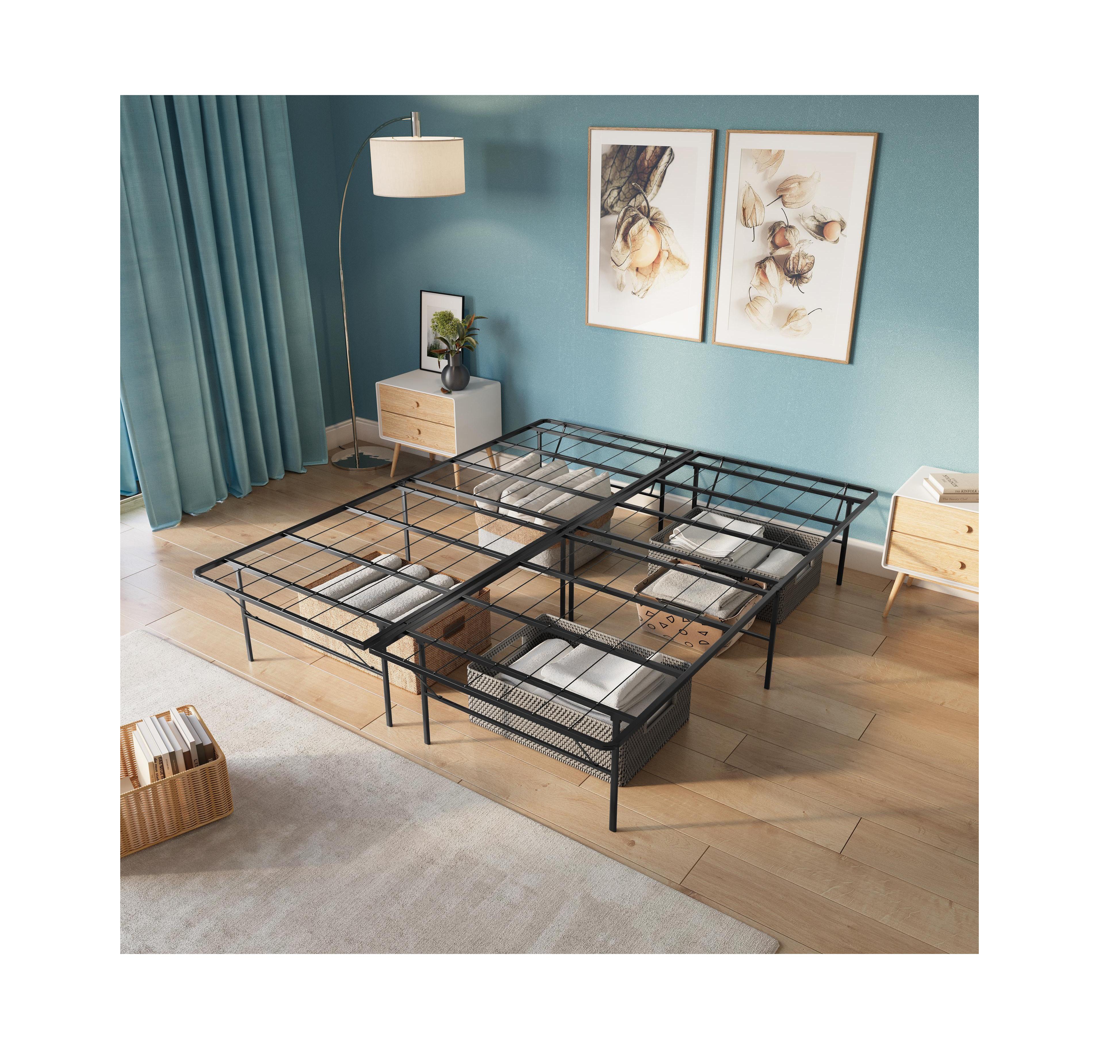 Boyd Sleep 14" Metal Platform Bed Frame with No-Tool Assembly, Textured Anti-Slip Surface - 2500 lb. Weight Capacity, Extra Underbed Storage