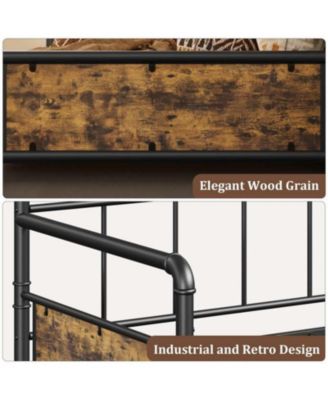 Twin Size Black Metal Daybed Frame, Sofa Bed Platform, Sturdy Construction, Easy Assembly