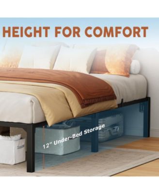 Full Size 14 Inch Tool-Free Metal Bed Frame, Heavy Duty Platform, No Box Spring Needed, 800 Lbs Capacity
