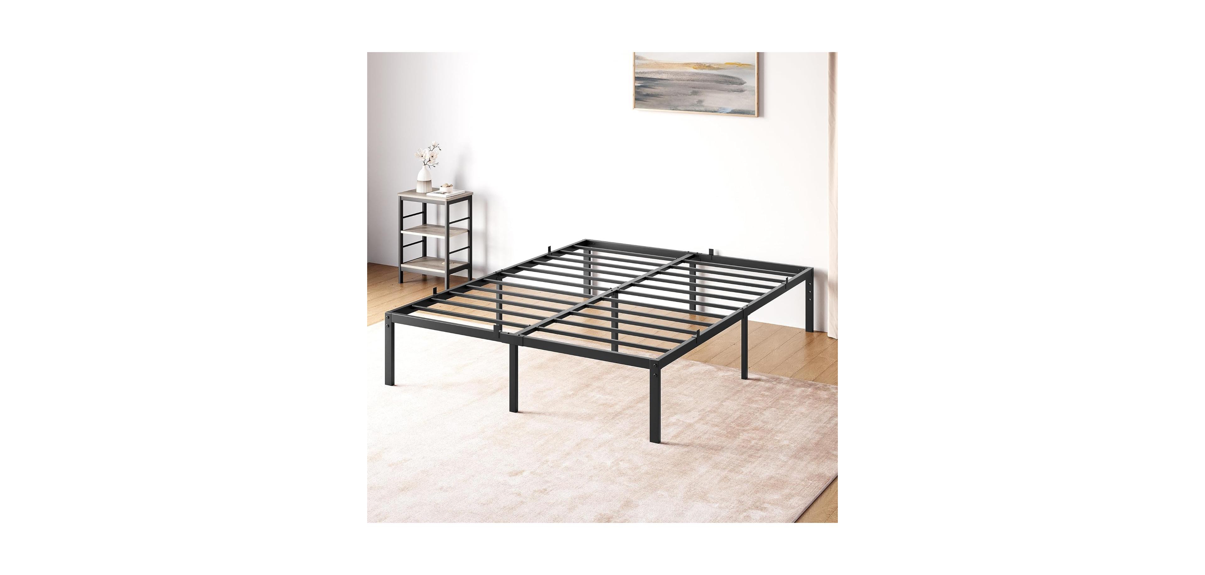 gaomon Twin 14 Inch Metal Platform Bed Frame Underbed Storage Heavy Duty Steel Slats Black