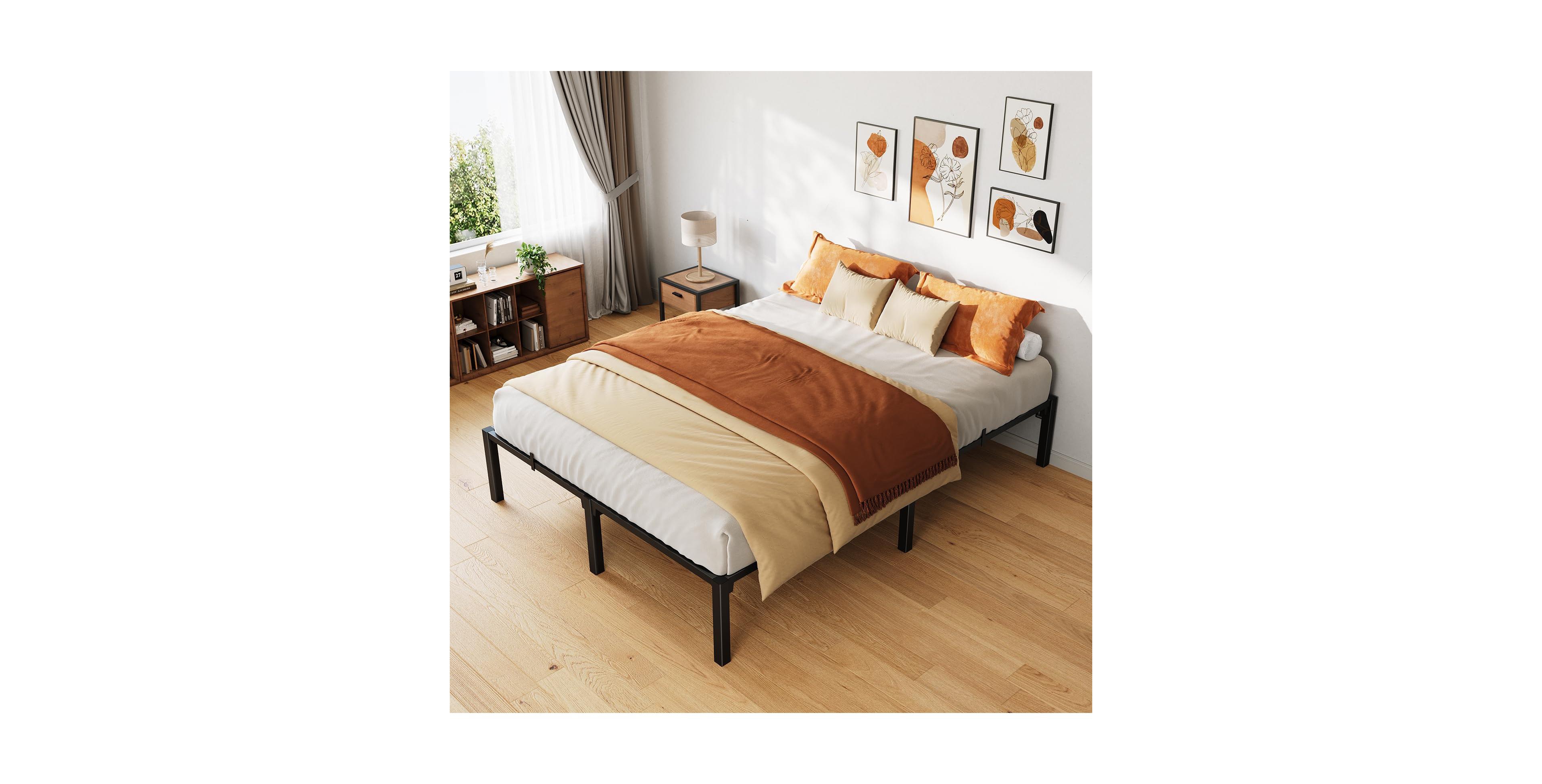 14 Inch King Bed Frame, Heavy Duty Metal Platform Bed Frame with Durable Iron Slat Support and Legs
