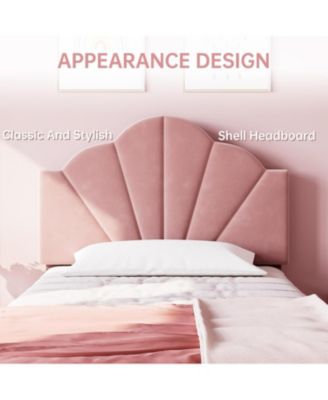 Twin XL Velvet Platform Bed – Upholstered Adjustable Headboard, Wooden Slats, Heavy Duty, Easy Assembly