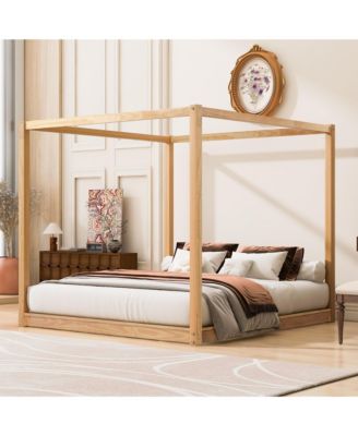 King Size Canopy Platform Bed with Support Legs