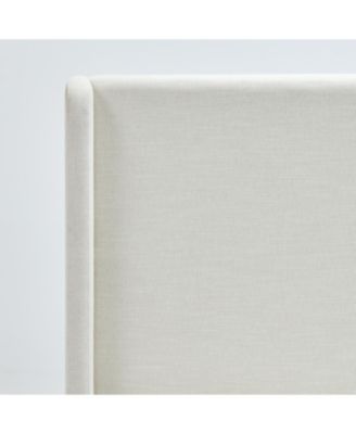 Streamdale Caron Textured Ivory Canvas Chenille Wingback Bed - Queen, Easy Assembly