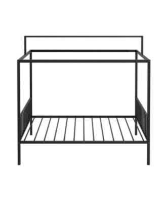 Streamdale Montessori 3-in-1 Convertible Metal Toddler Bed with Canopy, Twin, Black