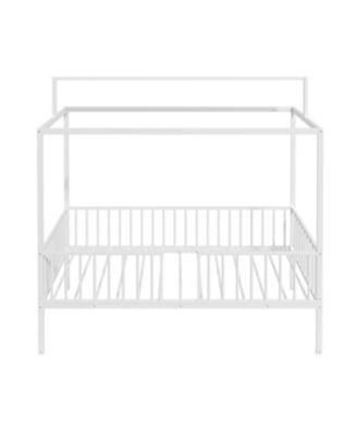 Streamdale Montessori 3-in-1 Convertible Metal Toddler Bed with Canopy, Twin, Black