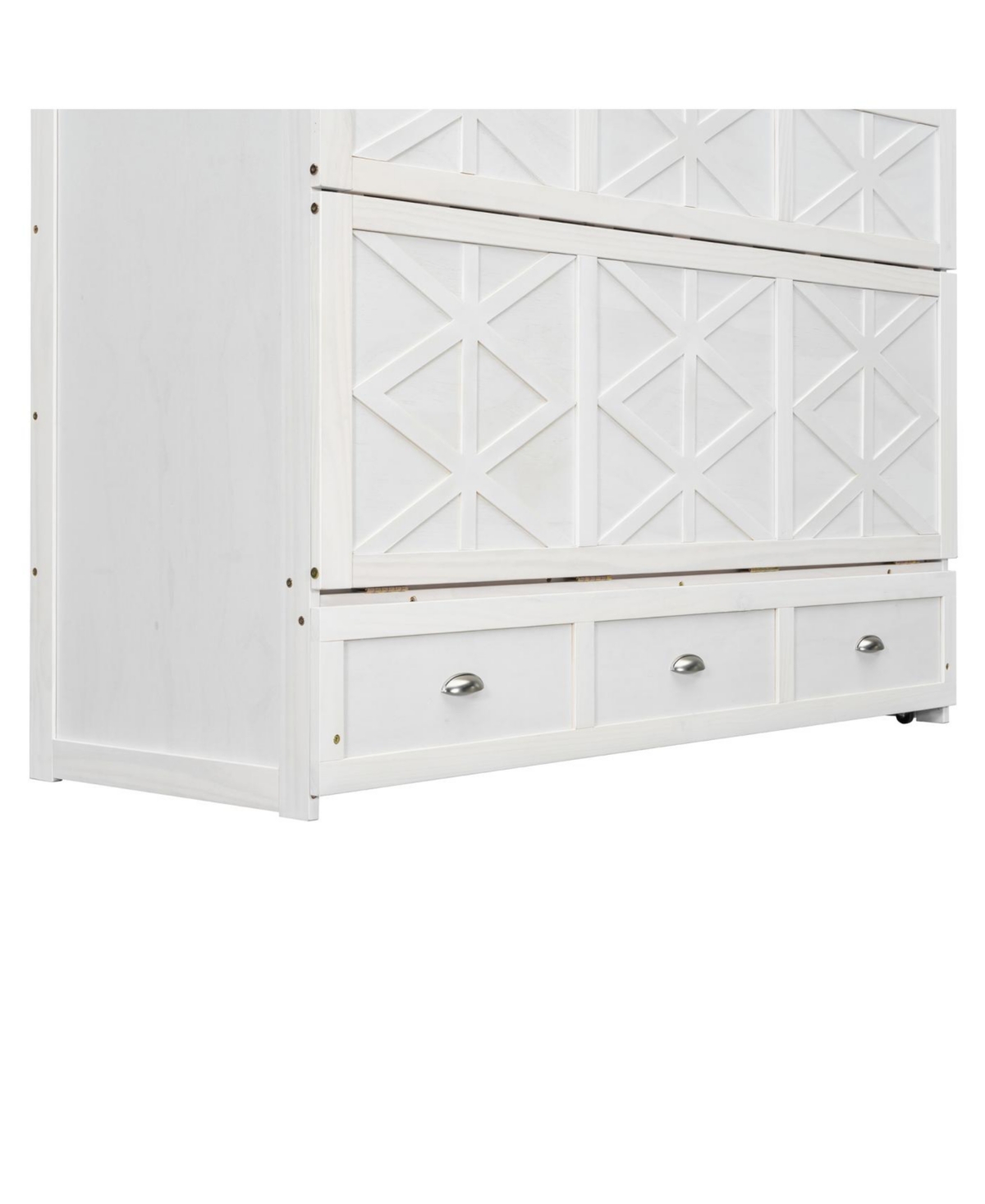 Streamdale Furniture Queen Murphy Bed with Large Drawers and Usb, Brushed Gray