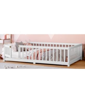 Full Size Pine wood, Plywood Guardrails and Door for Kids Floor Bed