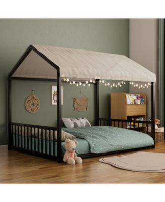 Metal Montessori Design, Safety Rails, Low-to-Ground Frame Bed Frame