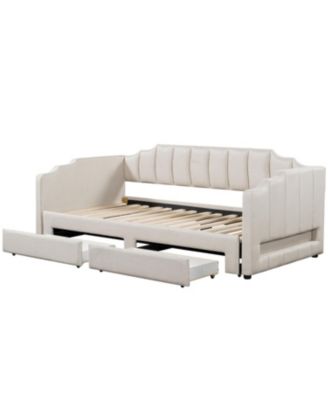 Twin XL Extendable Upholstered Daybed with Storage & LED