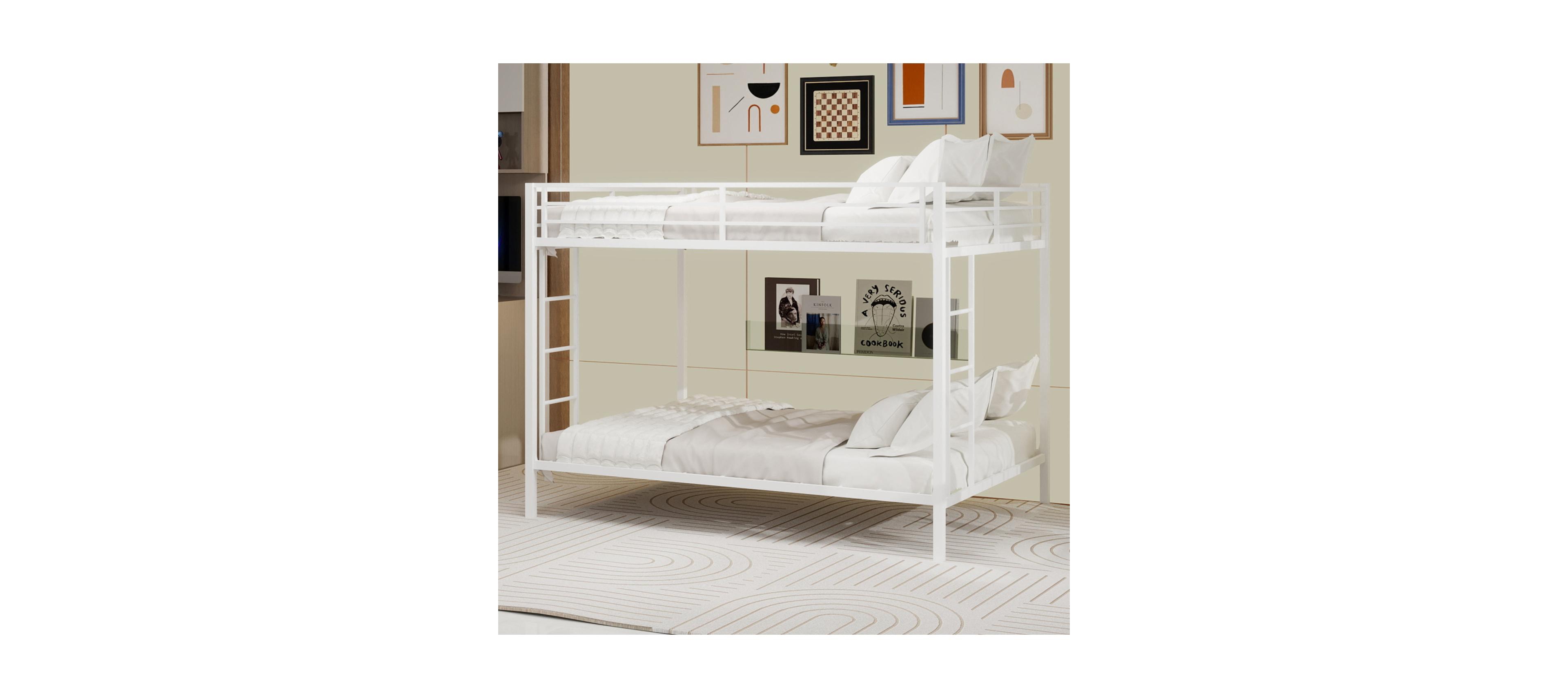 Streamdale Furniture Multi-Functional Square Tube Iron Bunk Bed - Queen Size