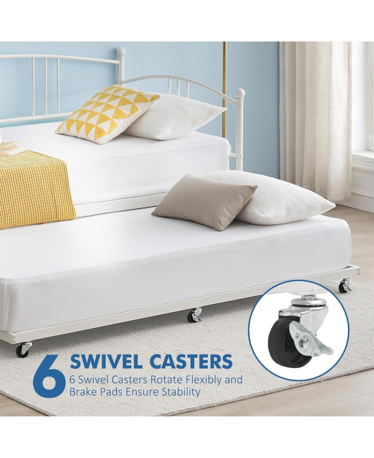 gaomon Twin Metal Daybed with Steel Slat Support for Living Room, Bedroom, Guest Room Sofa Bed Frame