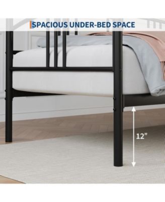 Twin Daybed Metal Sofa Bed Frame with Steel Slat Support Living Room Bedroom Guest Room Black