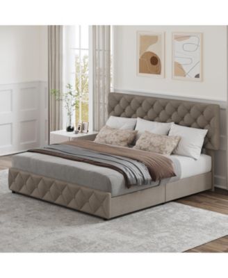 Easy Assembly Queen Bed Frame Space Saving, for Living Room, Guest Room