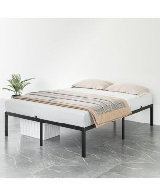 Easy Assembly Queen Size Metal Bed Frame - 14inch High Profile BlackSpace Saving, for Living Room, Guest Room