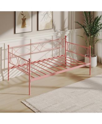 Twin daybed with Trundle, Metal Twin Daybed, Day Bed Sofa Bed Frame with Steel Slat Support, Multifunctional Daybed Frame