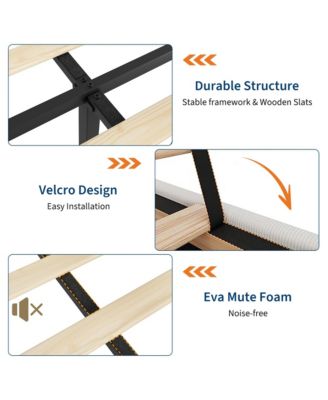 King Size Upholstered Platform Bed Frame with Storage Drawers, Corduroy Wingback with Tufted Headboard and Footboard