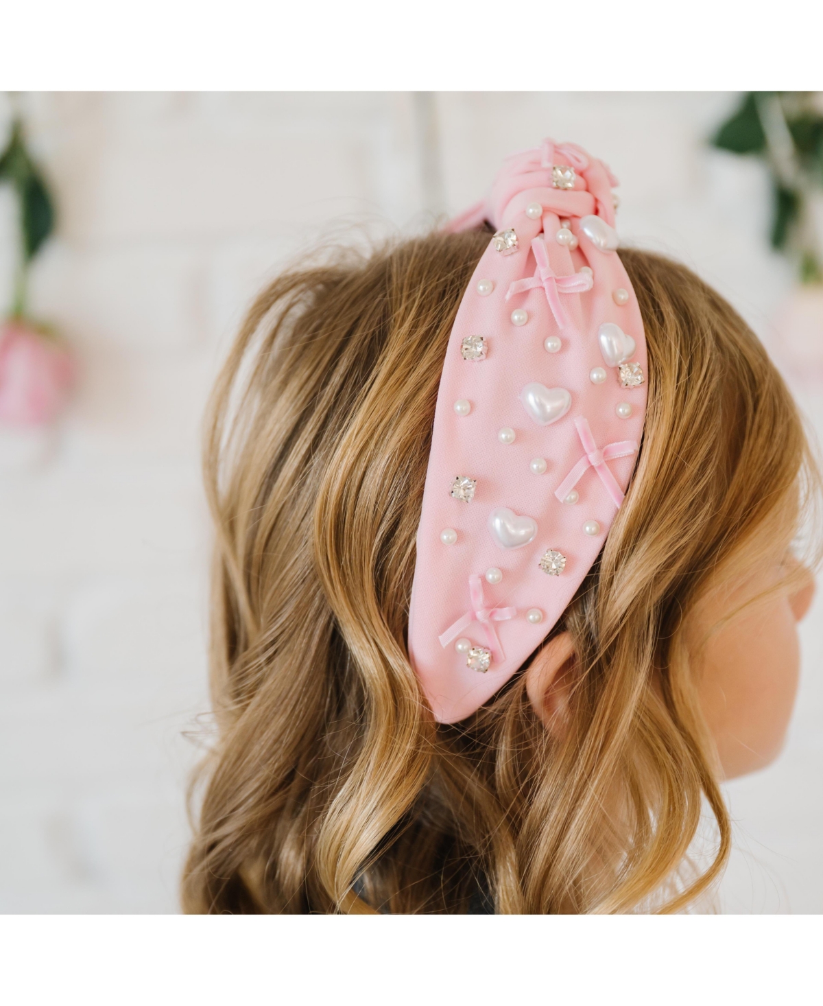 Sweet Wink Little and Big Girls Pearl Heart Gemstone Headband