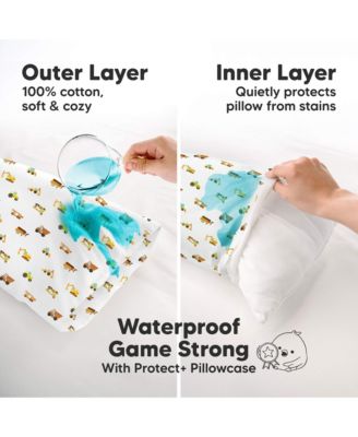 Toddler 2-Pack Waterproof Pillowcases for 13x18 Pillow, Soft Waterproof Pillow Protector Cover for Sleeping, Durable