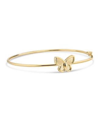 Butterfly Bangle Bracelet in 14K Gold, Size Medium