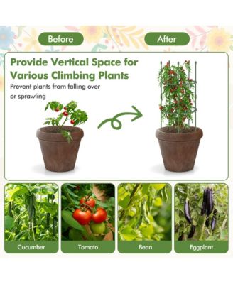 3-Pack Garden Tomato Trellis 40'' Plant Support Cage w/ Adjustable Size for Plants