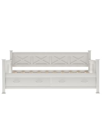 Twin Size Wooden Modern And Rustic Casual Style Daybed, Cream