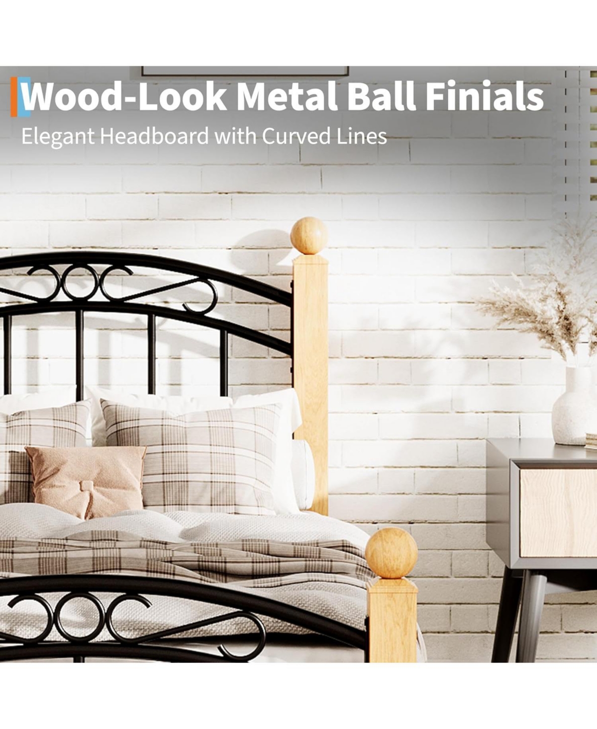 gaomon Full Metal Bed Frame with Headboard and Footboard, Classic Platform with Storage