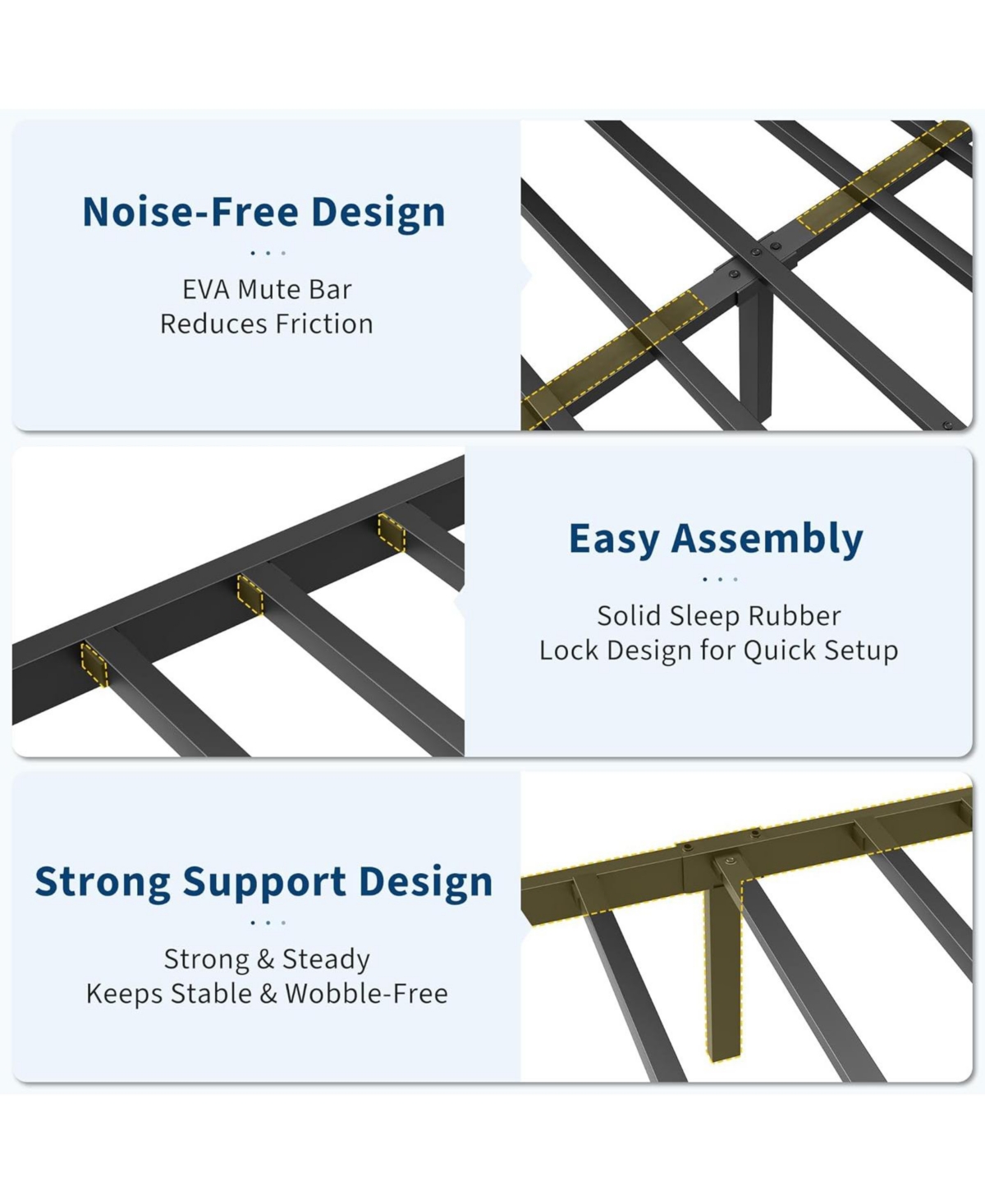 gaomon Queen Bed Frame with Pu Faux Leather, Charging Station, Platform Storage, Soft Headboard, No Box Spring Needed