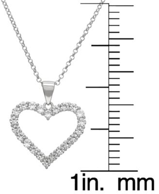 2-Pc. Lab Grown White Sapphire (1.5 ct. t.w.) Open Heart Pendant Necklace And Earrings Set in Sterling Silver