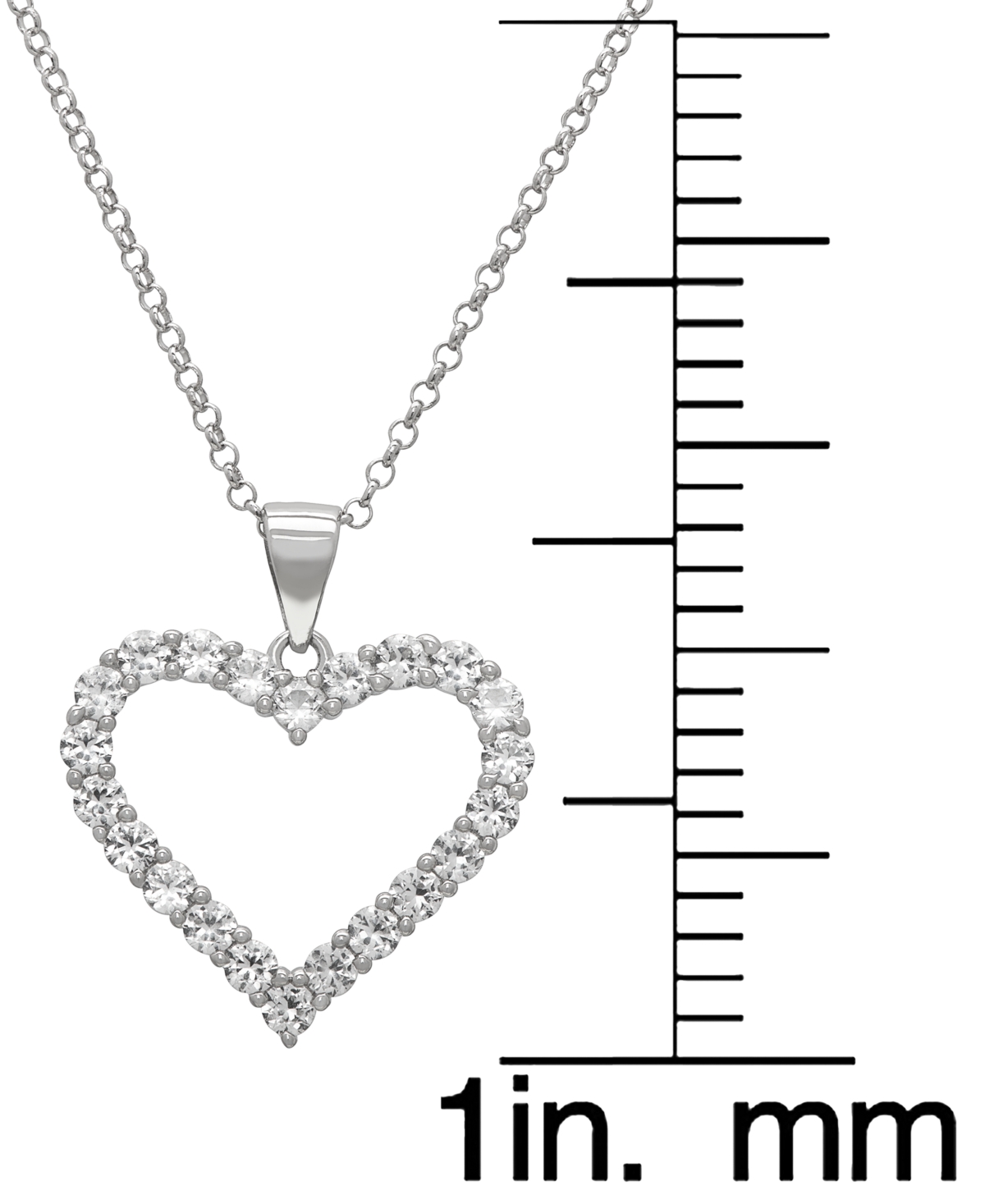 Macy's 2-Pc. Lab Grown White Sapphire (1.5 ct. t.w.) Open Heart Pendant Necklace And Earrings Set in Sterling Silver