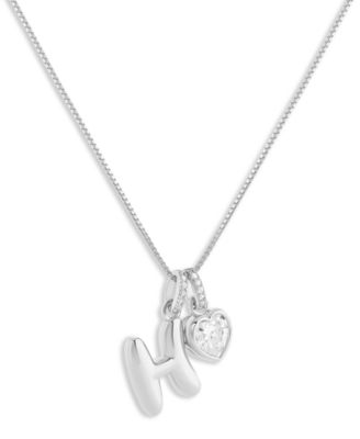 Sterling Silver Initial Charm Necklace in Holiday Ornament, Macy's Exclusive