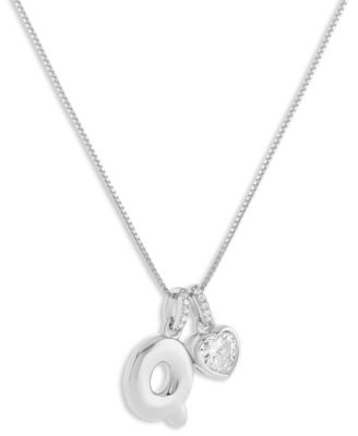 Sterling Silver Initial Charm Necklace in Holiday Ornament, Macy's Exclusive