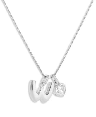 Sterling Silver Initial Charm Necklace in Holiday Ornament, Macy's Exclusive