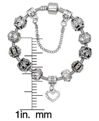 Heart Crystal Stone Charm Bracelet
