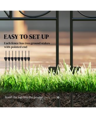 Garden Border Edging Fencing 11.5' Round Vines Design, 4-Pack