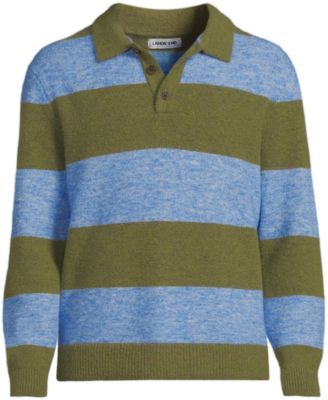 Men's Long Sleeve Fuzzy Sweater Polo